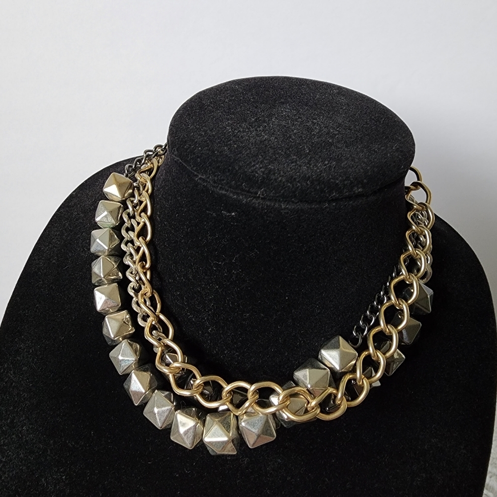 Guess layer choker necklace gold silver